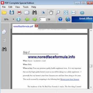 Actual No Red Face Formula PDF Document.
